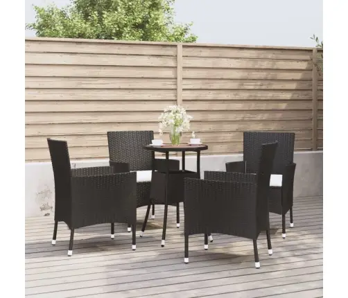 5-Osaline Aia Bistrookomplekt Patjadega, Must, Polürotang