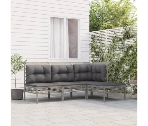 4-Daļīgs Dārza Atpūtas Mēbeļu Komplekts, Pelēka Pe Rotangpalma Vidaxl