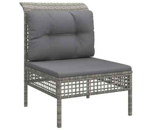 5-Daļīgs Dārza Atpūtas Mēbeļu Komplekts Ar Matračiem, Pelēks Pe Vidaxl