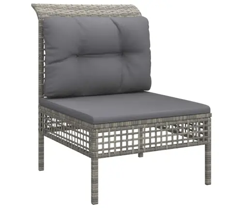 Sodo Komplektas Su Pagalvėlėmis, 6 Dalių, Pilkas, Poliratanas