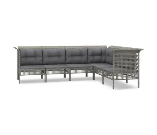 6-Osaline Aiamööbli Komplekt Patjadega, Hall, Polürotang