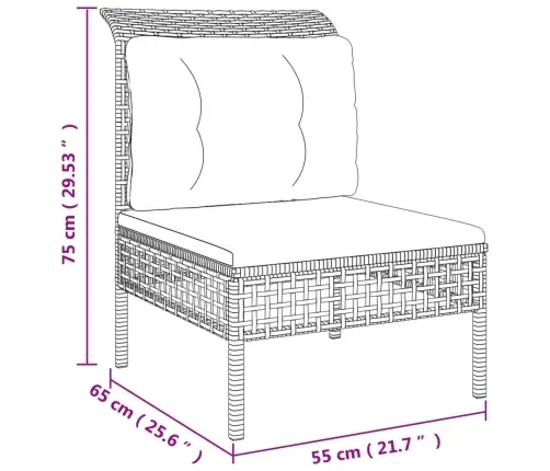 6-Osaline Aiamööbli Komplekt Patjadega, Hall, Polürotang