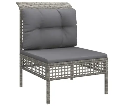 6-Daļīgs Dārza Atpūtas Mēbeļu Komplekts, Pelēka Pe Rotangpalma Vidaxl