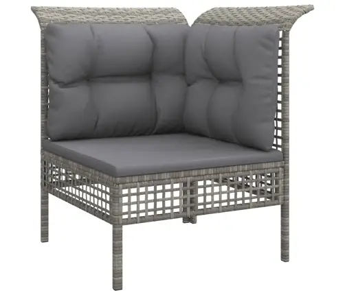 8-Daļīgs Dārza Atpūtas Mēbeļu Komplekts Ar Matračiem, Pelēks Pe Vidaxl