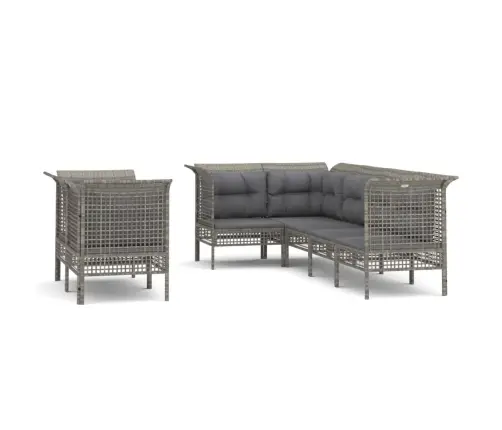 7-Daļīgs Dārza Mēbeļu Komplekts Ar Matračiem, Pe Rotangpalma Vidaxl