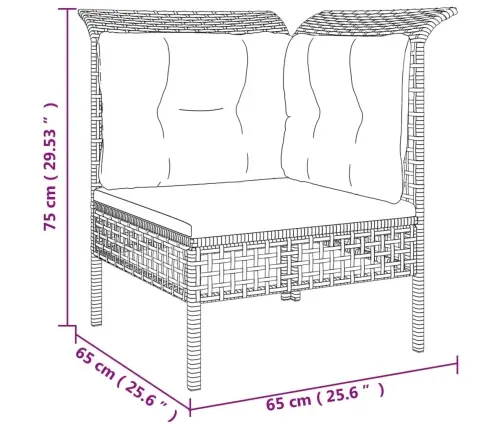 7-Daļīgs Dārza Mēbeļu Komplekts Ar Matračiem, Pe Rotangpalma Vidaxl