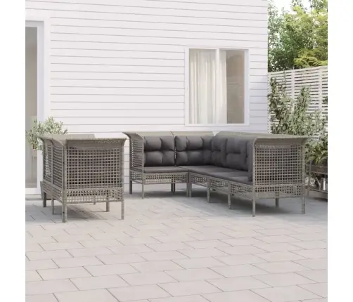 7-Daļīgs Dārza Mēbeļu Komplekts Ar Matračiem, Pe Rotangpalma Vidaxl