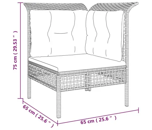 8-Daļīgs Dārza Atpūtas Mēbeļu Komplekts Ar Matračiem, Pelēks Pe Vidaxl