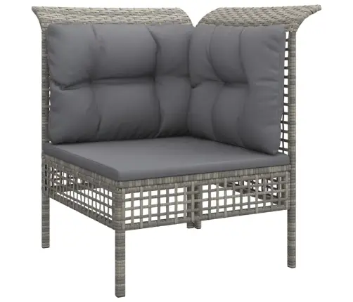 9-Osaline Aiamööbli Komplekt Patjadega, Hall, Polürotang