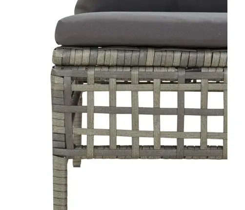 6-Osaline Aiamööbli Komplekt Patjadega, Hall, Polürotang