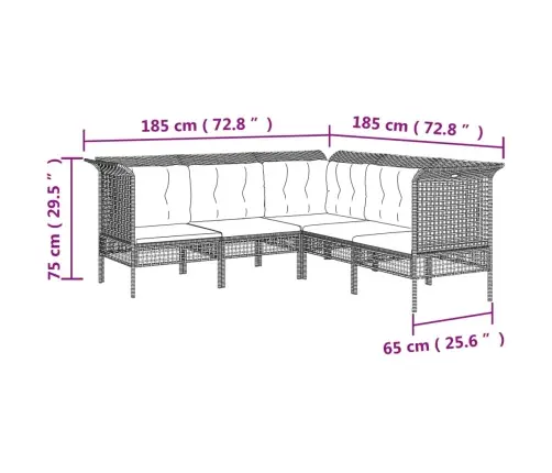 6-Osaline Aiamööbli Komplekt Patjadega, Hall, Polürotang
