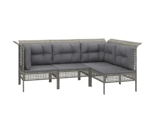 9-Osaline Aiamööbli Komplekt Patjadega, Hall, Polürotang