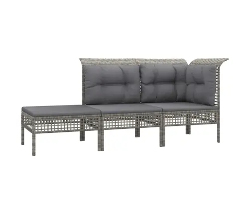 Sodo Komplektas Su Pagalvėlėmis, 10 Dalių, Pilkas, Poliratanas