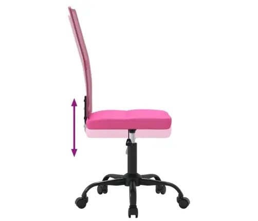 Biroja Krēsls, Regulējams Augstums, Rozā, Sietveida Audums Vidaxl