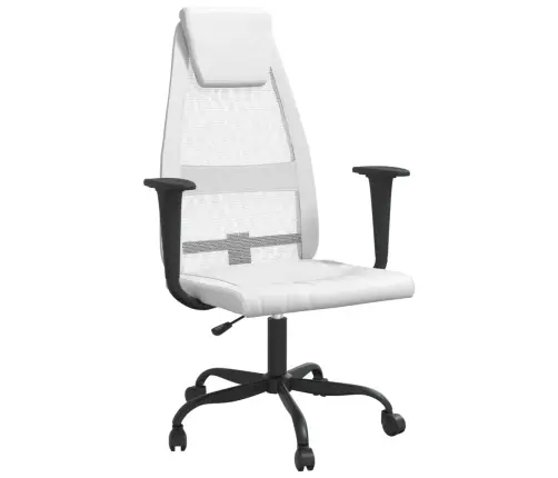 Kontoritool Reguleeritav Kõrgus, Valge, Võrkkangas, Kunstnahk