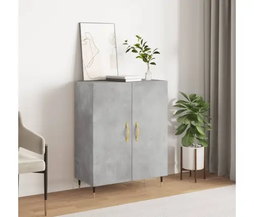 Kumode, Betona Pelēka, 69,5X34X90 Cm, Inženierijas Koks Vidaxl