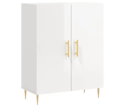 Kumode, Spīdīgi Balta, 69,5X34X90 Cm, Inženierijas Koks Vidaxl