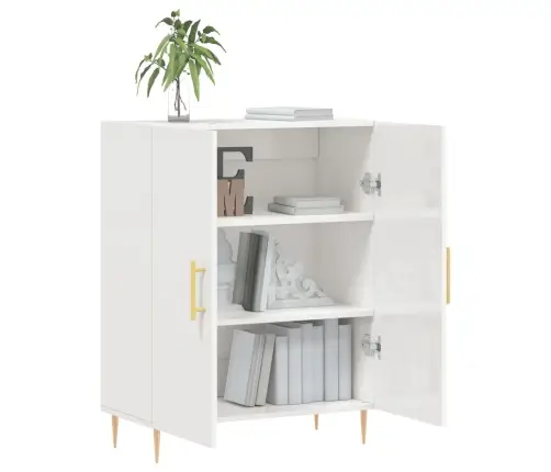 Kumode, Spīdīgi Balta, 69,5X34X90 Cm, Inženierijas Koks Vidaxl