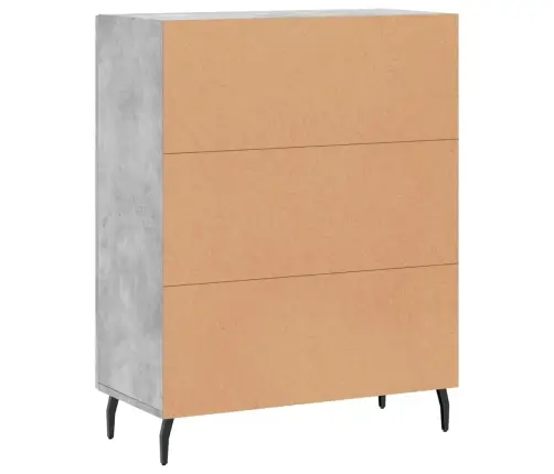 Kumode, Betona Pelēka, 69,5X34X90 Cm, Inženierijas Koks Vidaxl