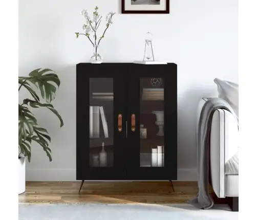 Kumode, Melna, 69,5X34X90 Cm, Inženierijas Koks Vidaxl