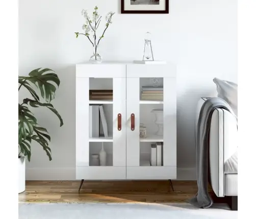 Kumode, Spīdīgi Balta, 69,5X34X90 Cm, Inženierijas Koks Vidaxl