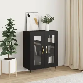 Kumode, Melna, 69,5X34X90 Cm, Inženierijas Koks Vidaxl