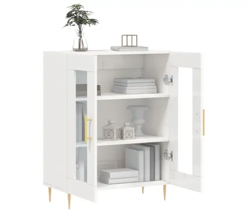 Kumode, Spīdīgi Balta, 69,5X34X90 Cm, Inženierijas Koks Vidaxl