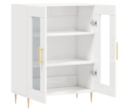 Kumode, Spīdīgi Balta, 69,5X34X90 Cm, Inženierijas Koks Vidaxl