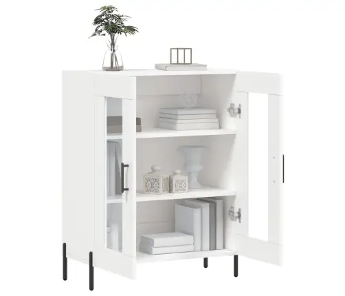 Kumode, Balta, 69,5X34X90 Cm, Inženierijas Koks Vidaxl