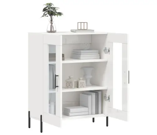 Šoninė Spintelė, Balta, 69,5X34X90cm Apdirbta Mediena, Blizgi Šoninė Spintelė, Balta, 69,5X34X90cm Apdirbta Mediena, Blizgi