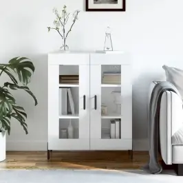 Kumode, Spīdīgi Balta, 69,5X34X90 Cm, Inženierijas Koks Vidaxl