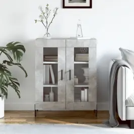 Kumode, Betona Pelēka, 69,5X34X90 Cm, Inženierijas Koks Vidaxl