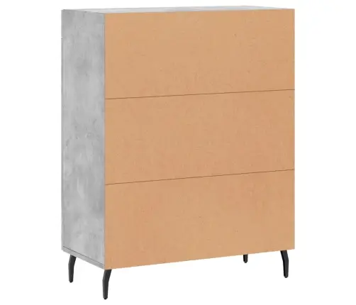 Kumode, Betona Pelēka, 69,5X34X90 Cm, Inženierijas Koks Vidaxl