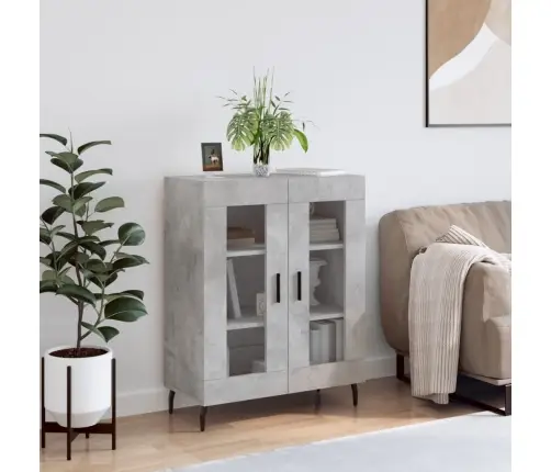 Kumode, Betona Pelēka, 69,5X34X90 Cm, Inženierijas Koks Vidaxl