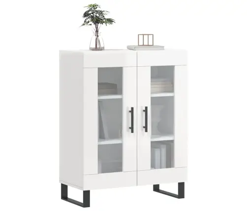 Kumode, Spīdīgi Balta, 69,5X34X90 Cm, Inženierijas Koks Vidaxl