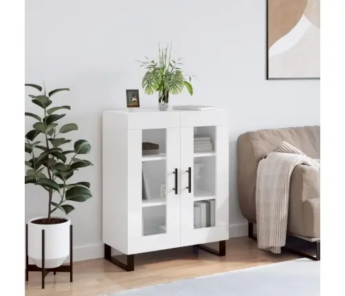 Kumode, Spīdīgi Balta, 69,5X34X90 Cm, Inženierijas Koks Vidaxl