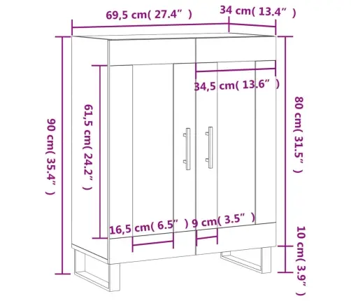 Kumode, Betona Pelēka, 69,5X34X90 Cm, Inženierijas Koks Vidaxl Kumode, Betona Pelēka, 69,5X34X90 Cm, Inženierijas Koks Vidaxl