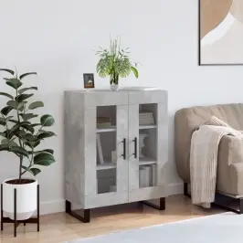 Kumode, Betona Pelēka, 69,5X34X90 Cm, Inženierijas Koks Vidaxl