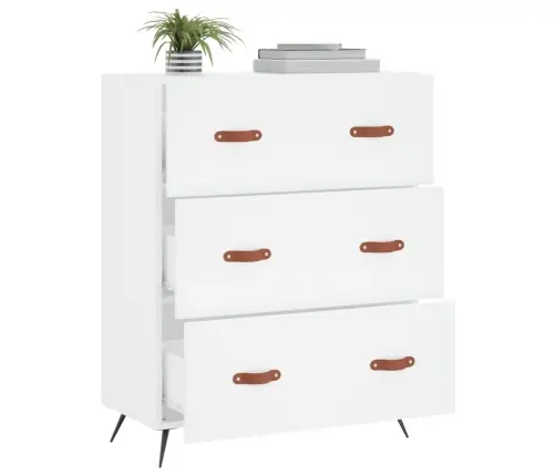 Atvilktņu Skapītis, Balts, 69,5X34X90 Cm, Inženierijas Koks Vidaxl