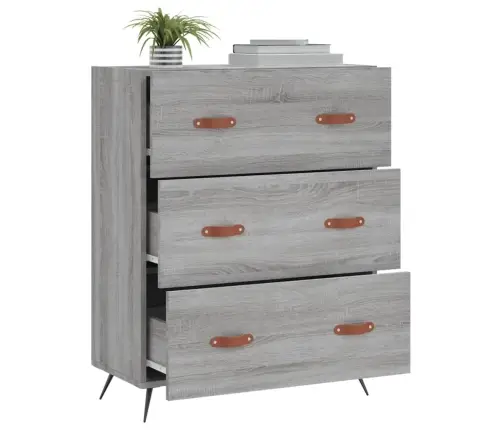 Komoda Su Stalčiais, Pilka Ąžuolo, 69,5X34X90cm Mediena