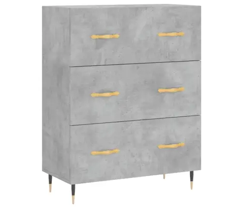 Kumode, Betona Pelēka, 69,5X34X90 Cm, Inženierijas Koks Vidaxl