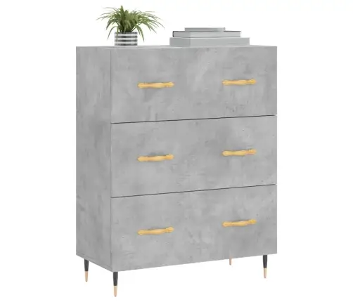 Kumode, Betona Pelēka, 69,5X34X90 Cm, Inženierijas Koks Vidaxl