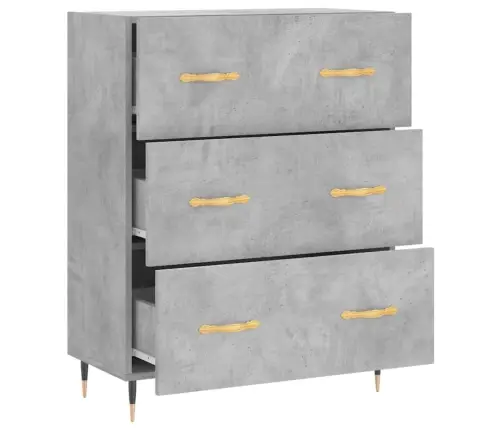 Kumode, Betona Pelēka, 69,5X34X90 Cm, Inženierijas Koks Vidaxl