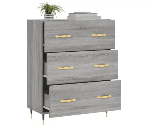 Kumode, Pelēka Ozolkoka, 69,5X34X90 Cm, Inženierijas Koks Vidaxl