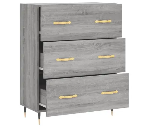 Kumode, Pelēka Ozolkoka, 69,5X34X90 Cm, Inženierijas Koks Vidaxl