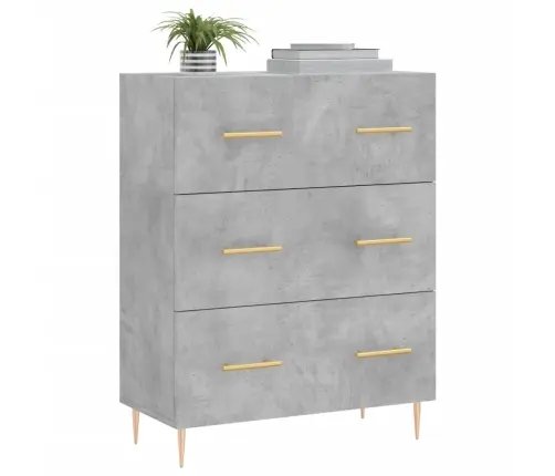 Kumode, Betona Pelēka, 69,5X34X90 Cm, Inženierijas Koks Vidaxl