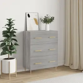 Kumode, Pelēka Ozolkoka, 69,5X34X90 Cm, Inženierijas Koks Vidaxl