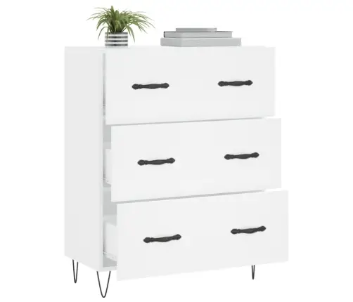 Kumode, Balta, 69,5X34X90 Cm, Inženierijas Koks Vidaxl