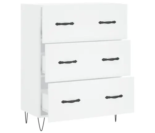 Kumode, Balta, 69,5X34X90 Cm, Inženierijas Koks Vidaxl