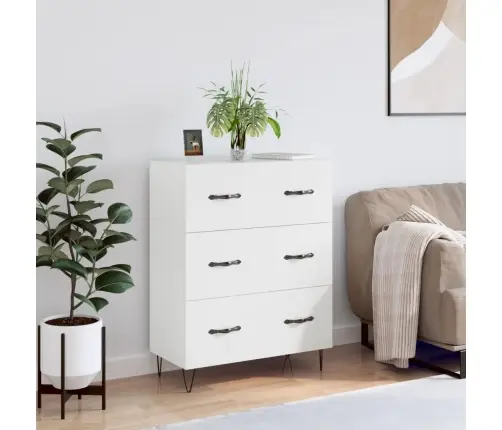 Kumode, Balta, 69,5X34X90 Cm, Inženierijas Koks Vidaxl